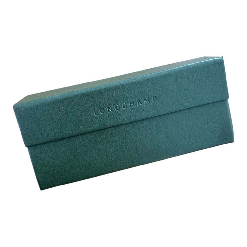 Longchamp Olive Green Leather Eyeglasses Sunglasses Case Holder